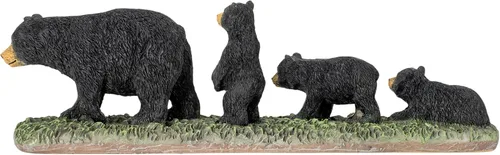 Miniatura 4 de Black Mama Bear and Cubs - Figura de mesa de resina de 11 x 3