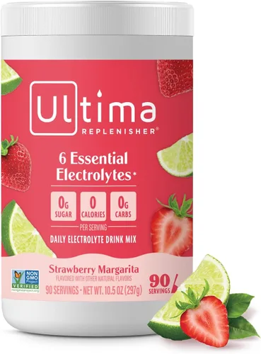 Miniatura 20 de Ultima Replenisher Mezcla diaria de electrolitos en polvo, sin azúcar, frambuesa azul, 90 porciones, polvo de hidratación con 6 electrolitos