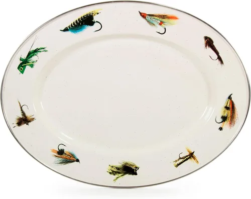Miniatura 9 de Golden Rabbit Enamelware Oval Platter, 12 x 16in, Aegean Sevilla