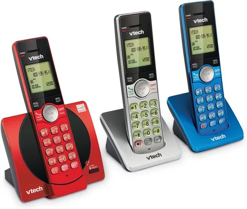 Miniatura 12 de VTech Teléfono inalámbrico de 3 auriculares para el hogar con identificador de llamadas/llamada en espera, teléfonos de línea fija, teclado