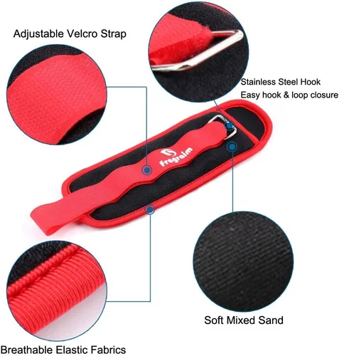 Miniatura 4 de Fragraim - Juego de pesas de tobillo para mujeres, hombres y niños, ideal para entrenamiento de fuerza para muñeca/pierna/brazo, correa ajustable, 1