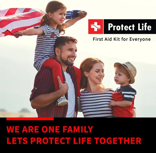 Miniatura 9 de Protect Life Kit de primeros auxilios para el hogar y la empresa, 250 piezas - Kit médico de emergencia para acampar y senderismo
