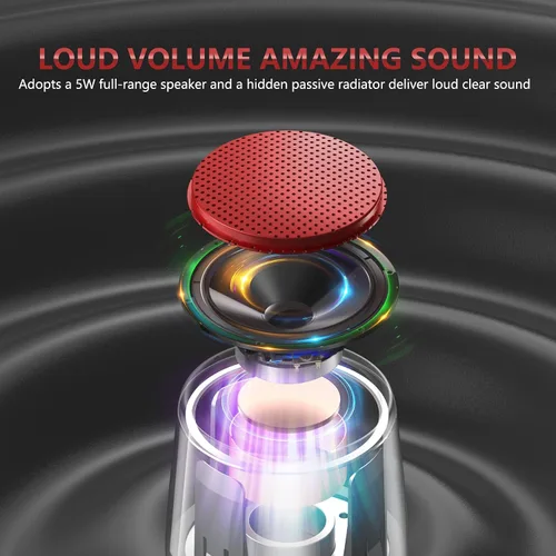 Miniatura 5 de INSMY Altavoz Bluetooth pequeño, mini altavoz inalámbrico portátil impermeable, emparejamiento estéreo de audio rico en graves intensos