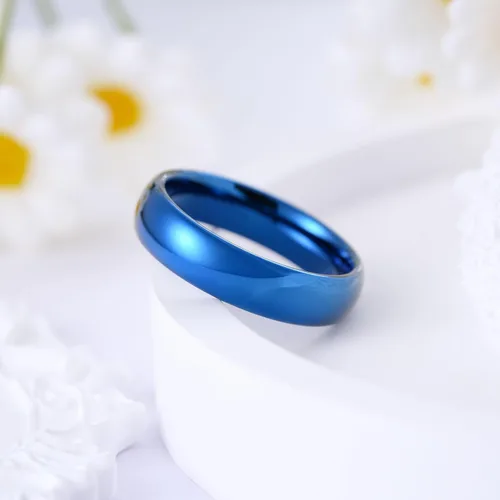 Miniatura 44 de King Will Alianza de boda de carburo de tungsteno para hombres y mujeres, anillos de promesa para parejas abovedados de alto pulido