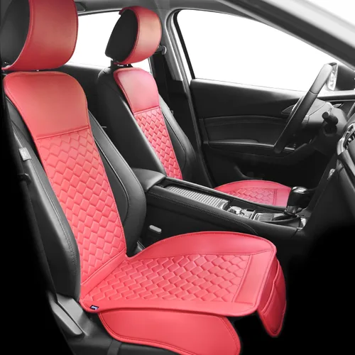 Elantrip - 2 fundas para el asiento delantero del automóvil, protector de cuero para el asiento del automóvil, ajuste universal para la mayoría de