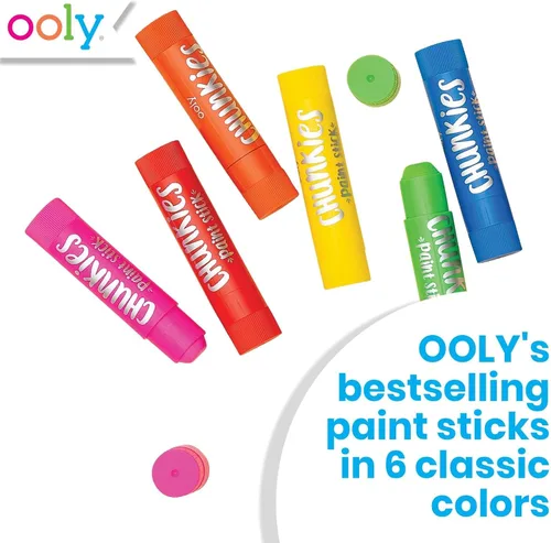 Miniatura 2 de Ooly Chunkies - 6 barras de pintura sin desorden para niños, palitos de pintura de témpera de colores seguros para niños, sin ensuciar, suministros