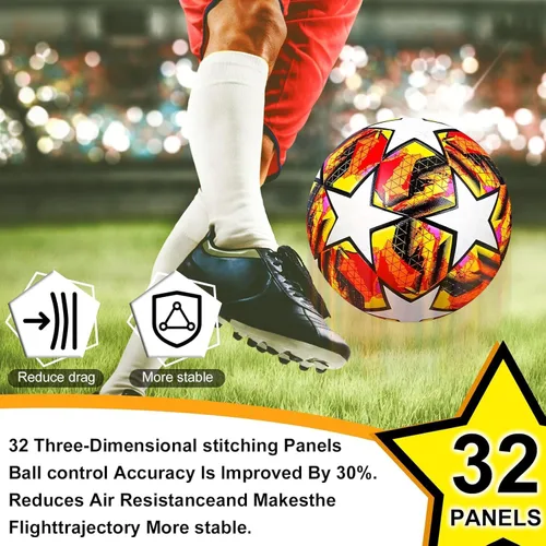 Miniatura 4 de Soccer Ball Size 5, with Pump & Needles, Outdoor Sports Official Match Soccer Ball for Adult Youth Training Practice Ball for Indoor