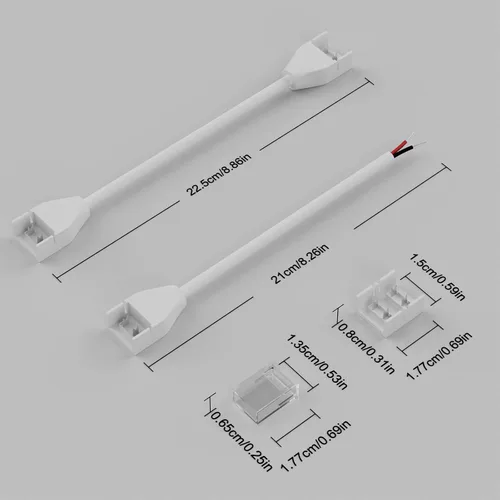 Miniatura 5 de PAUTIX Conectores para tira de luz LED COB impermeable IP68, kit de conectores de extensión LED, 4 conectores de combinación transparentes sin