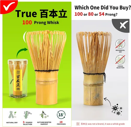 Miniatura 8 de TEANAGOO Juego de batidor de matcha, juego de 7 piezas, kit de matcha para ceremonia, juego de té matcha para hacer desayuno/café, juego de inicio