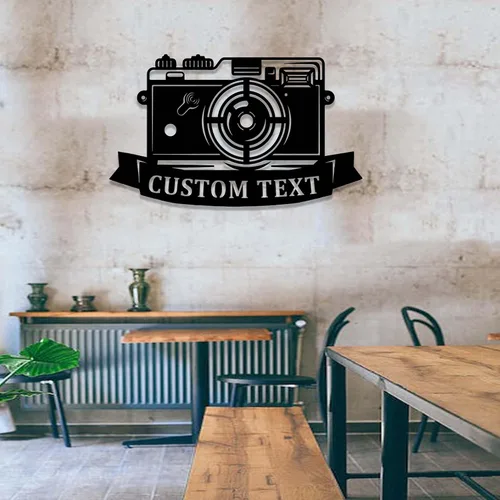 Miniatura 4 de Letrero de fotografía personalizado, decoración de estudio fotográfico, cámara personalizada, arte de pared de metal, fotógrafo, regalo