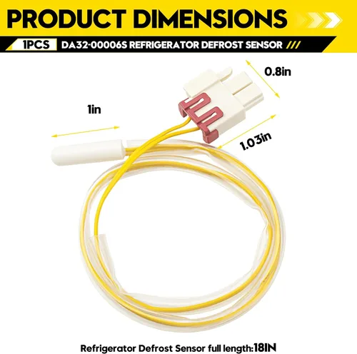 Miniatura 7 de DA32-00006S Sensor de descongelación para refrigerador, apto para termistor de temperatura del evaporador Samsung Kenmore 795, reemplaza AP4308802