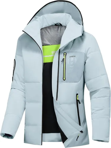 Miniatura 5 de Chaqueta aislante para mujer, resistente al viento, impermeable, con capucha, para esquí, snowboard, con múltiples bolsillos