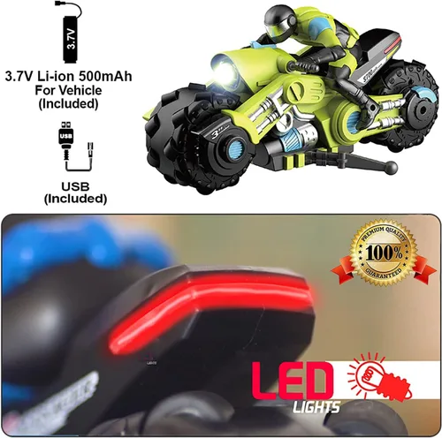 Miniatura 4 de Liberty Imports Vehículo de carreras de bicicleta de deriva con control remoto de motocicleta RC de 2.4Ghz - 1/10 R/C ciclón de alta velocidad