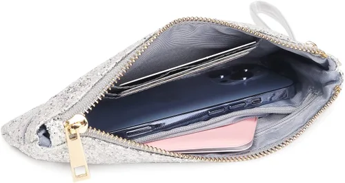 Miniatura 5 de Bolso de mano de noche brillante de plata para boda Bling Clutch bolso para fiesta