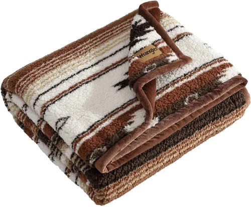 Miniatura 31 de Wrangler - Manta, ropa de cama de felpa suave, decoración occidental para la cama o el sofá (Colt naranja brillante, 50 x 60 pulgadas)