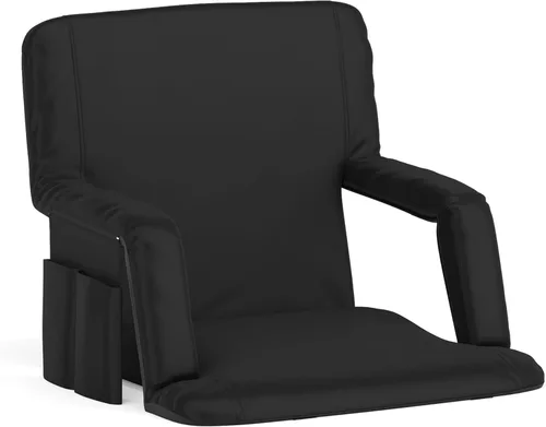 Miniatura 18 de Flash Furniture Malta - Asiento de estadio portátil extra ancho para gradas o bancos, silla de estadio acolchada con correas para mochila y Rojo
