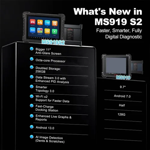 Miniatura 9 de Autel Escáner MaxiSys MS919 S2 Hasta MS919 MS909 Elite II Pro Ultra Lite 6 en 1 MaxiFlash VCMI2 Top Herramienta Inteligente Topología 3.0 Motor