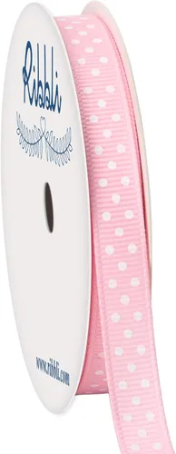 Miniatura 10 de Ribbli Cinta de grogrén para manualidades, carrete de 3/8 pulgadas, 10 yardas, narciso amarillo con puntos blancos, uso para envolver regalos