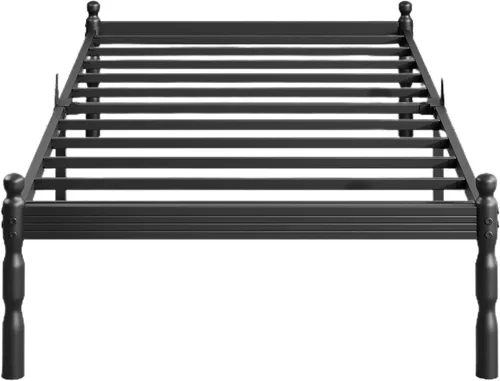 Miniatura 8 de ZIYOO Marco de cama de plataforma de metal de tamaño individual de 12 pulgadas, 1000 libras, resistente, antideslizante, sin ruido, no necesita