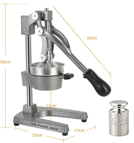 Miniatura 2 de juice.Máquina exprimidora manual de naranja y exprimidor profesional de cítricos para jugo de naranja, pompones, limón y lima, extractores Gris