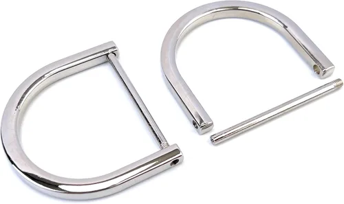 Miniatura 29 de 4 anillos en D resistentes con grillete de 1-1/2 pulgadas, oro antiguo, en forma de U, repuesto para bolso, llavero, collar de perro