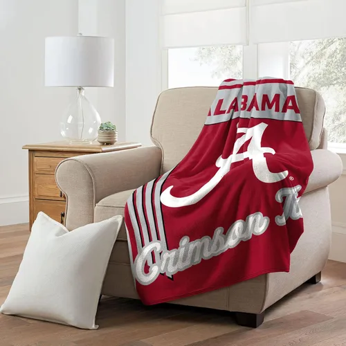 Alabama Crimson Tide - Manta tipo throw de 46" x 60" pulgadas con licencia oficial de la NCAA - Manta de lana polar súper suave y liviana para el