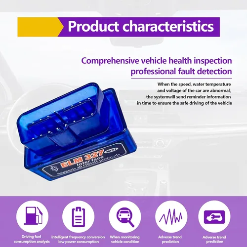 Miniatura 3 de Mini ELM327 OBDII Escáner de diagnóstico automotriz para coche, herramienta profesional de detección de fallas Bluetooth para coche y lector