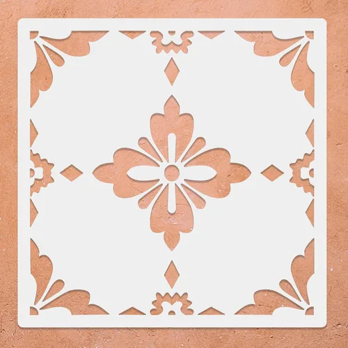 Plantilla de azulejos reutilizables de 12 x 12 pulgadas, plantilla de mandala grande para pintar pisos, azulejos, hormigón, patio, pasarela, porche