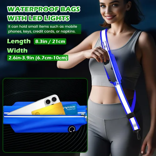 Miniatura 3 de Cinturón reflectante LED, luz LED recargable, equipo de seguridad nocturna para caminar, equipo reflectante ajustable de alta visibilidad