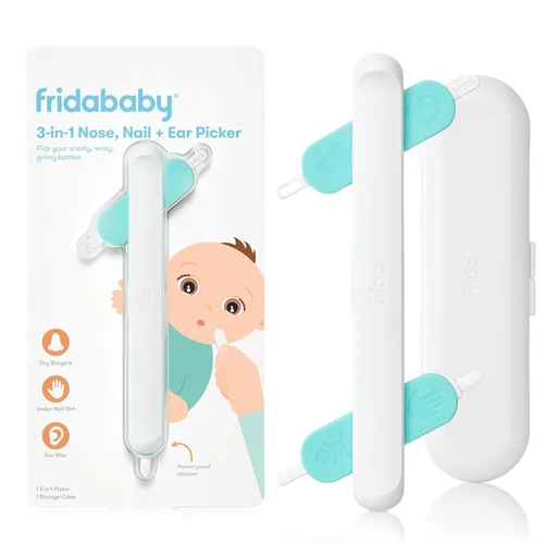 Frida Baby Limpiador 3 en 1 para Nariz, Uñas + Oídos de Frida Baby los Creadores de NoseFrida el SacaMocos, Limpia de Forma Segura los Mocos del