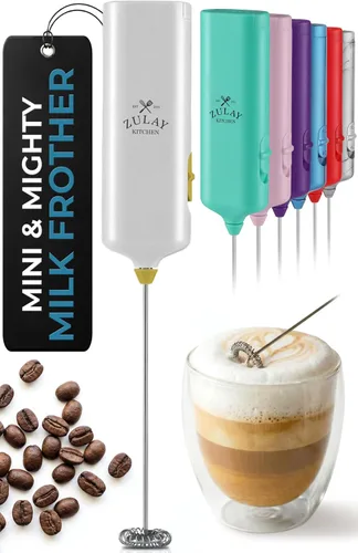 Miniatura 27 de Mini y Poderoso Espumador de Leche de Mano – Potente Espumador de Café de Mano, Mezclador de Bebidas Operado con Pilas – Tamaño de Bolsillo Compacto