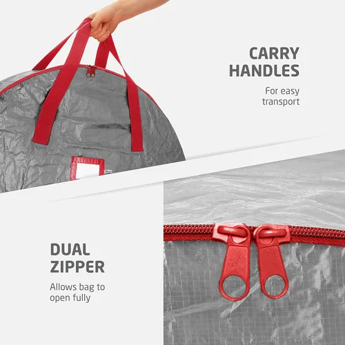 Miniatura 4 de ZOBER - Contenedor de almacenamiento para coronas de Navidad de 36 pulgadas - Bolsa para coronas de Navidad para cajas de coronas artificiales