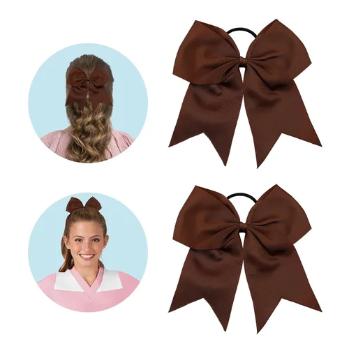 Miniatura 24 de Lazos de animación, lazo negro para animadoras, lazos de animadora para animadoras, lazos de animadora, 2 lazos grandes de 8 pulgadas para niñas