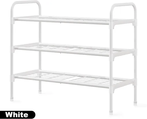 Miniatura 7 de 3-Tler - Zapatero organizador para zapatos, hierro inoxidable, estante espacioso para almacenamiento de zapatos para armario o entrada, se adapta a