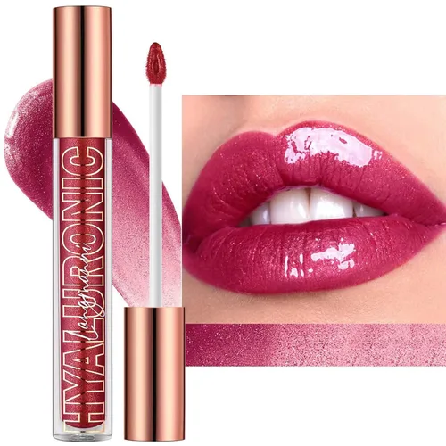 Brillo de labios rojo rosa, brillo de labios, brillo de labios, brillo de labios, aceite de labios hidratante de alto brillo y brillo de labios 08#