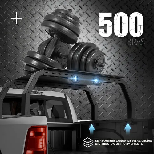Miniatura 8 de YZONA Bastidores ajustables de 14.6 a 17.4 pulgadas de altura para caja de camioneta con 2 luces LED compatibles con Tacoma/Tundra/Silverado