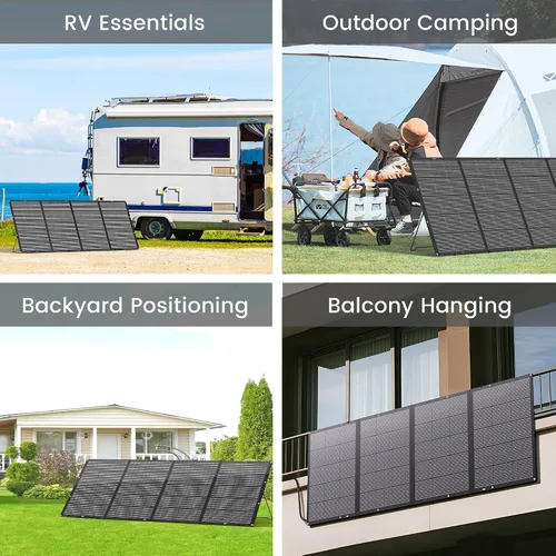 Miniatura 8 de Panel solar portátil de 400 W, cargador ligero plegable con soporte mejorado, paneles solares impermeables de 36 V de 400 vatios para RV, cámper