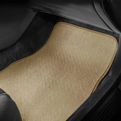 Miniatura 3 de FH Group Alfombrillas de coche – Ajuste universal combo de funda de asiento de coche pequeño, alfombrillas de piso beige protector de alfombra