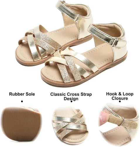 Miniatura 4 de Felix & Flora Sandalias para niña Zapatos de vestir de verano para niña, ligeros, puntera abierta, playa, vacaciones