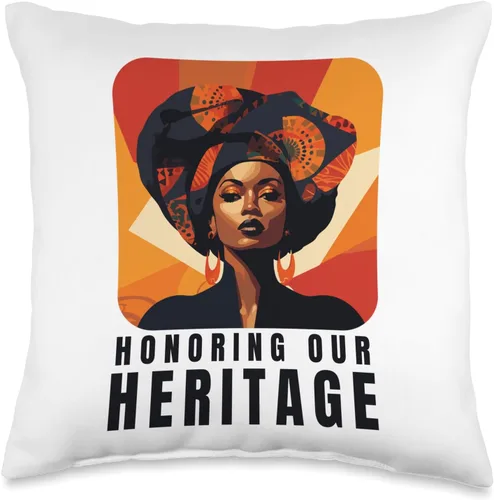 African Pride Black History Gifts by NLTS Honoring Our Heritage Black History Month Throw Pillow, 16x16, Multicolor