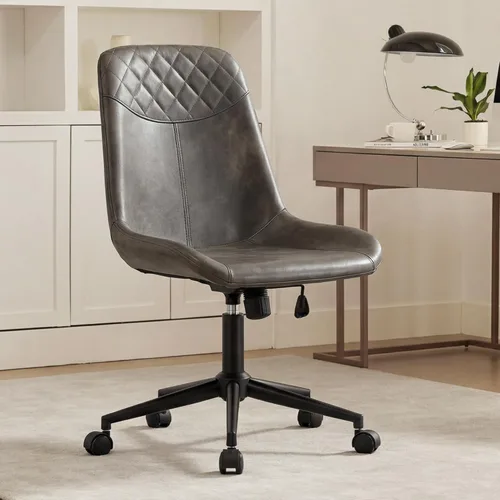 Miniatura 10 de DUHOME Silla de oficina moderna de cuero PU Silla de escritorio Silla giratoria para computadora marrón oscuro