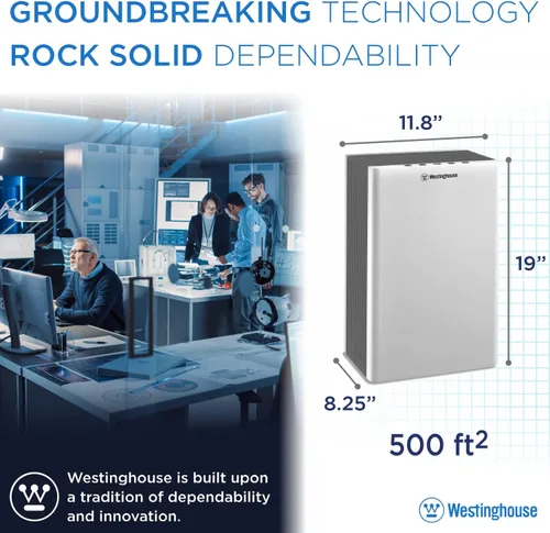 Miniatura 5 de Westinghouse Purificador de aire 1702 - True HEPA para 400-500 pies cuadrados - Tecnología NCCO - Mata virus, bacterias, elimina alérgenos, caspa