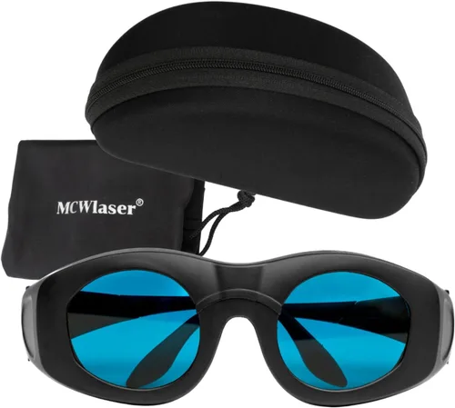MCWlaser Gafas de seguridad láser 600-1100nm OD6+, láser de picosegundo/luz fría/láser Yag/módulo láser infrarrojo protección ocular gafas láser