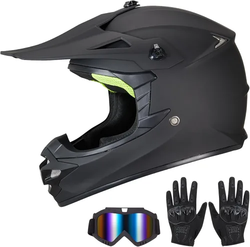 Miniatura 15 de Casco de Bicicleta de Tierra para Jóvenes Niños para Niños y Niñas, F001 Casco de Motocicleta de Cara Completa para Todoterreno ATV Conducción