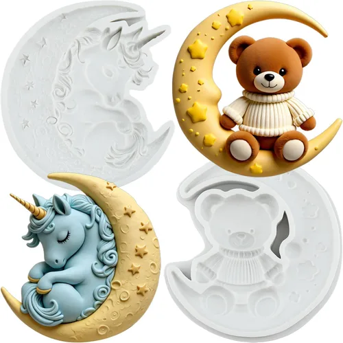 Miniatura 15 de Moldes de Fondant de Silicona con Forma de Oso, Moldes de Chocolate y Caramelo con Forma de Oso Para Decoración de Pasteles, Topper de Cupcakes