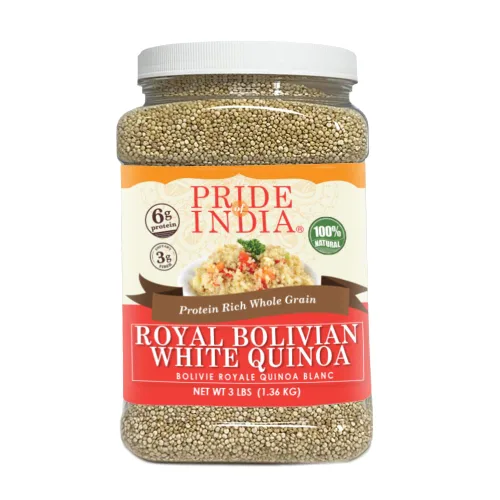 Miniatura 16 de Pride Of India - Quinoa real boliviana natural de tres colores - Tarro de grano entero rico en proteínas, tarro de 3 libras
