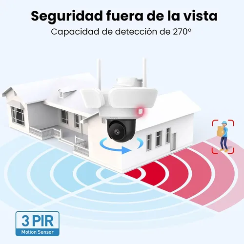 Miniatura 4 de Cámara de seguridad con reflector aoSu al aire libre con cable, cámara de seguridad 3K UHD para exterior, vigilancia con cobertura de 360°