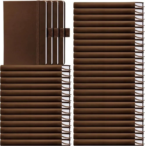 Miniatura 12 de Laumoi Paquete de 40 cuadernos de bolsillo, tamaño A6, mini diario de tapa dura, cuadernos forrados de cuero PU de 3.5 x 5.5 pulgadas, bloc de notas