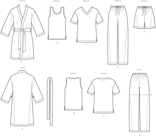 Miniatura 3 de Simplicity US1563A Kit de patrones de costura para pijamas fáciles de coser para adolescentes, hombres y mujeres, código 1563, tallas XS-XL