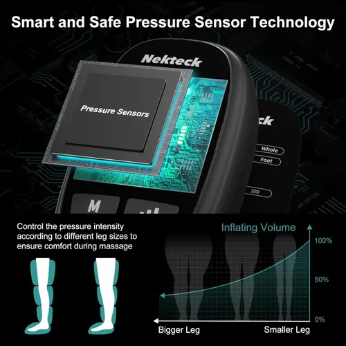 Miniatura 2 de Nekteck Sistema de Masajeador de Compresión de Piernas para Recuperación, Masajeador Inalámbrico de Pies y Piernas para Circulación y Alivio